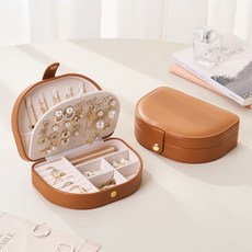 리빙공감 2단 주얼리 목걸이 악세사리 보관함, 브라운, 1개