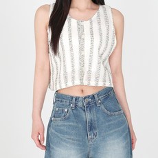 닷이프 여성용 배색 미니 조끼 T24SS1-A0277