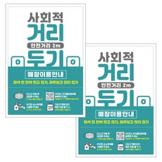 JEJEDECO 佩戴口罩指南 入場登記簿 海報 貼紙 297 x 420 mm, JCP050 社交距離店家指南, 2個