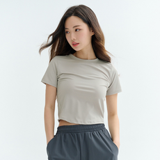 블랙몬스터핏 여성용 쿨베이스 크롭 반팔 티셔츠