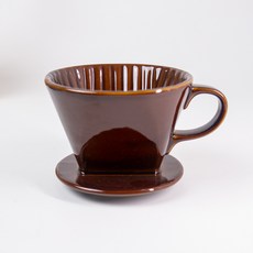 CoffeeBaba 陶瓷濾杯 大 3~4人用, 250ml, 棕色 大, 1個
