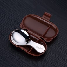 SSGP 便攜式不鏽鋼甜點勺, 棕色的, 1個