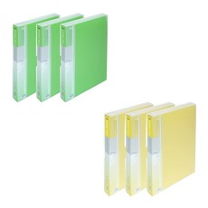 ECO Chungwoon PP 透明文件金屬裝飾 80 張 A4 2 種 x 3p, 1套, 黃綠色
