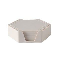 Leriere 六角矽膠杯墊 6p + 支架套組, 白色的