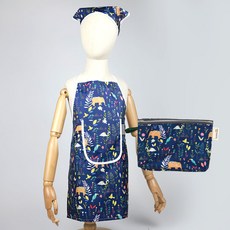 BEBE CHOUETTE 兒童防水圍裙頭巾收納袋組