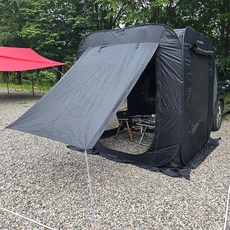 MIRCA Sky V2版 車泊用一鍵式快速帳篷 + 出入門TPU 3件組, 黑色, 1-2人用