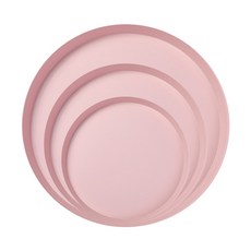 圓形托盤 3入, 粉色的, 1個