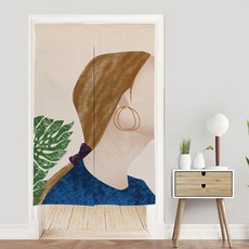 빈테리어 피플 드로잉 양문형 파티션 커튼 봉포함