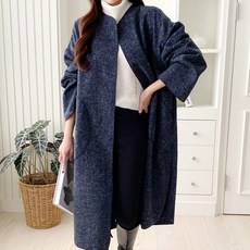 여성용 메리유 롱 코트 오버핏 의류