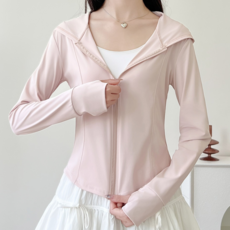 女神 女性跑步瑜珈健身簡約修身連帽拉鍊外套 YFH82