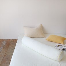 Nubile 麻糬蜜桃絨圓筒長抱枕/身體枕套, 象牙白