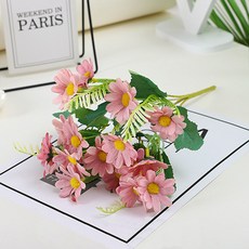 더플로우커머스 조화 홈 웨딩 장식 촬영 소품 카모마일 꽃다발, 빈티지, 1개