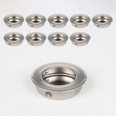 ALLGORR 不鏽鋼 圓形 嵌入式 凹槽把手 FREE(直徑 35mm x H 10.3mm), 銀色, 10個