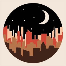 더웨일 DIY 油畫名畫繪製 風景 20 x 20 cm, 城市之夜