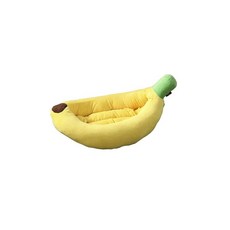 키밍 강아지 고양이 바나나 쿠션, 옐로우, 1개