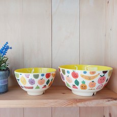 rice 兒童餐具2件組, 飯碗+湯碗, 開心水果款