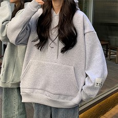 심플 무지 트렌디 오버핏 임산부 후드티