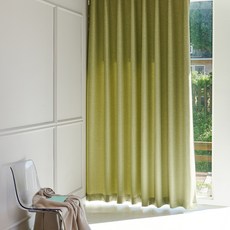 VIEW HOUSE 智慧定型四季遮光穿環式窗簾套組, 綠色