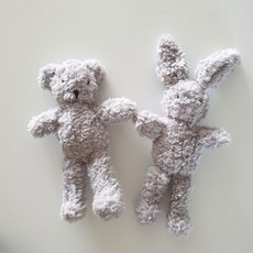 nalalamrskkang Monggomi + Mongtokki DIY 娃娃製作縫紉套組, 灰色(Mongtokki), 灰色(Monggomi), 1套