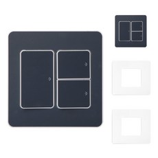 CHEIL ELECTRIC 墻壁開關蓋板 海軍藍+透明壓克力蓋 BOM776 2入, 2套