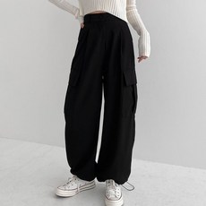 라라온 여성용 숏 투웨이 스트링 핀턱 카고 팬츠 TSP2186