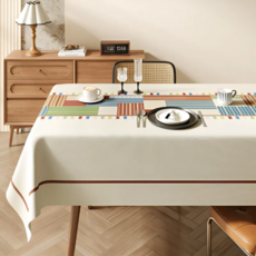 Mamiru 獨特圖案防水餐桌桌布, 02, 1個, 120 x 180 cm
