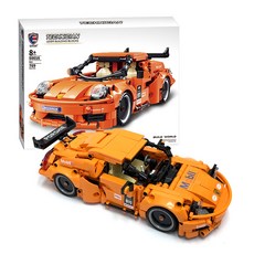 Yesaem 智能積木 T516 超級賽車 螺絲組裝積木, 橘色, 1個