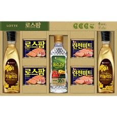 롯데 프리미엄 로스팜 마일드 햄 통조림 340g x 2p + 런천미트 340g x 2p + 카놀라유 500ml x 2p + 올리고당 700g 세트 E3호, 1세트