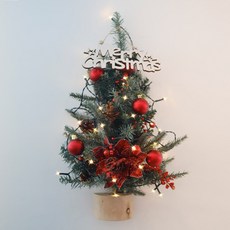 벽걸이 트리 + 전구 세트, 레드, 높이 45cm