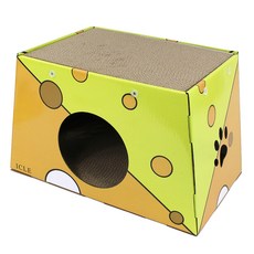 도트캣 고양이 숨숨집 스크래쳐 치즈박스, 1개