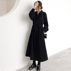 구디프 카라 브이넥 롱 드레스 빅사이즈 포함