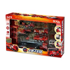 BANDI 消防英雄豪華救援玩具組 消防車+救護車+雲梯車+起重機, 混色