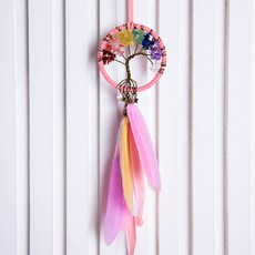 汽車家用迷你羽毛裝飾, 水晶粉