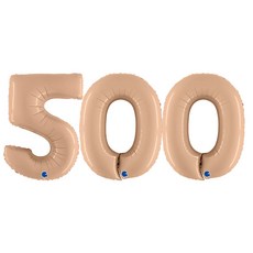 GRABO 鋁箔氣球 拿鐵色 數字 大 500, 單一顏色, 1套