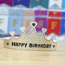 그리뉴얼 생일 파티 용품 왕관 모자, 골드, 10개