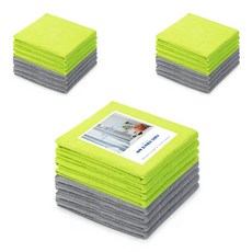矩形魔術清潔抹布 40*60cm 蘭姆綠色 12入+灰色 12入, 1套