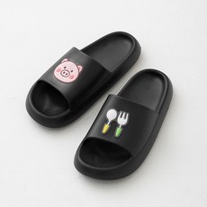 CARET 男女通用 小豬設計 EVA 拖鞋, 42-43 (260-265), 黑色的