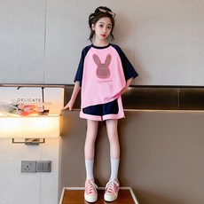 Starbean 女童兔子印花夏季上下裝套組