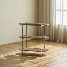 레트로하우스 고트 라운드 선반, 월넛, 3단