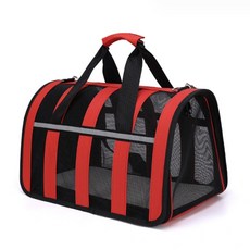 데이소이 반려동물 요런개 메쉬 라인 이동가방, 01 레드
