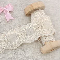 Kohasid 睡美人棉質刺繡蕾絲 360 公分, 1捲, 自然原色