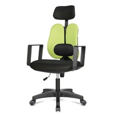 체어포커스 터디 고급 요추헤더형 4각팔 블랙바디 메쉬의자 TD28, 블랙 + 그린