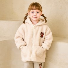 mollimelli LINE FRIENDS 兒童塗鴉羊羔絨連帽外套