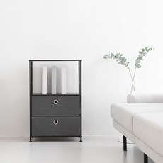 마켓비 NOVEN 패브릭 서랍장 560860, 다크그레이, 2단