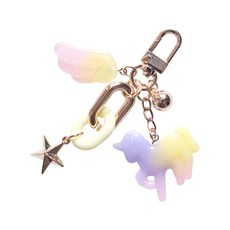 manhaengshop 漸變獨角獸 AirPods 鑰匙扣 Buzz 鑰匙圈, 紫色的, 1個