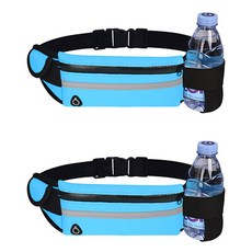 파라다이소 스포츠 필수품 물 휴대폰 보관 운동 가방 힙색 벨트 2p, 스카이블루