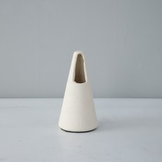 現代粗糙錐形花瓶, 白色的