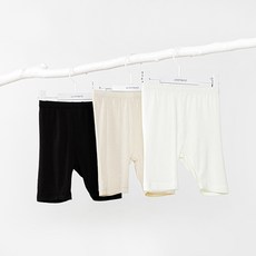 Uni FRIend 童款彈力素色七分內搭褲 3件組