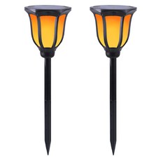 UrbanLED 太陽能六角形燭光庭院燈 2入, 混色