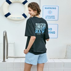 LAZYBEE 女性冰涼輕薄寬鬆版短袖防磨衣上衣下身套裝